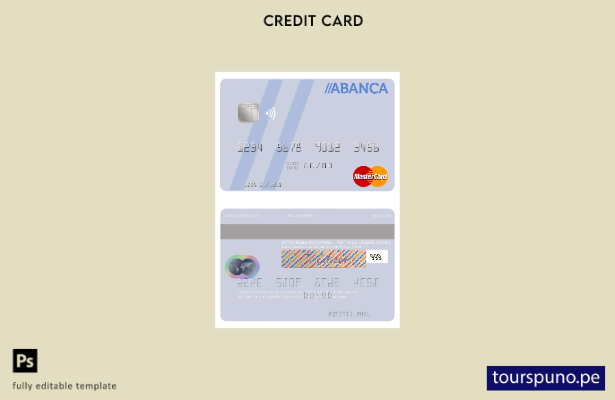 lista para imprimir plantilla de mastercard Portugal Abanca